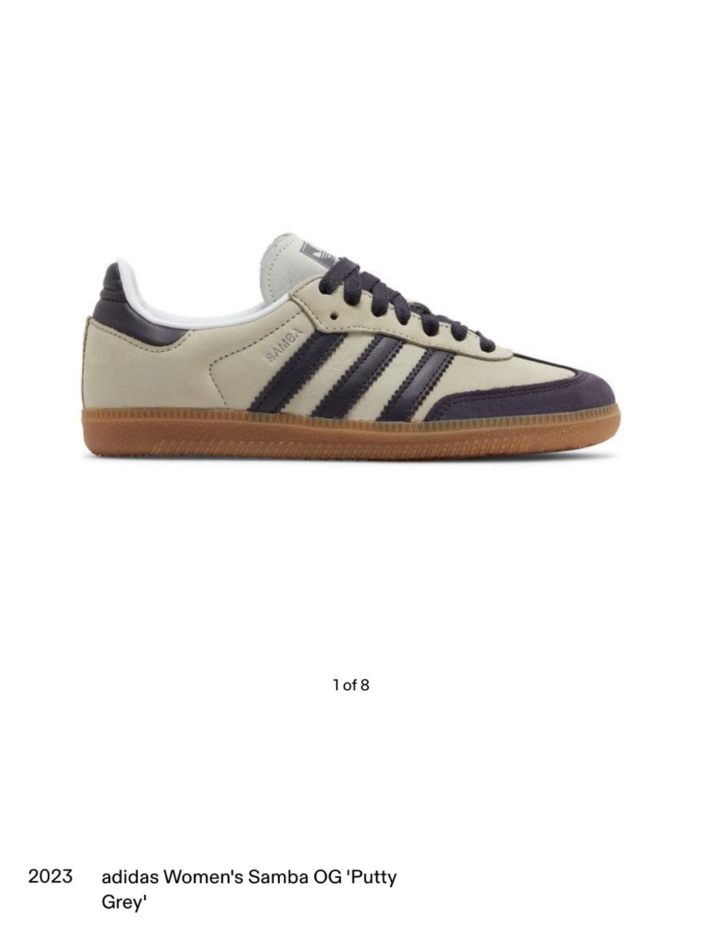 Adidas Samba OG Women’s Sneakers Putty Grey Aurora Black Silver Metalic 9.5 $120 - Picture 2 of 7